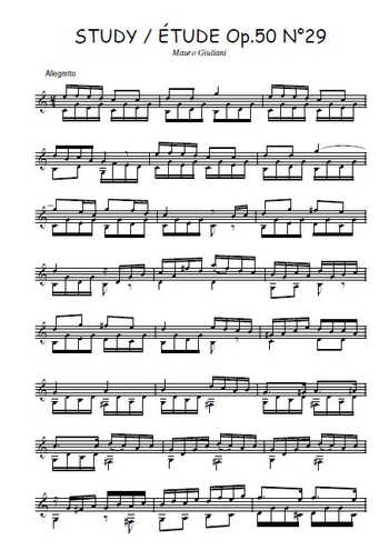 Op.50 Etude N°29 Partitions gratuites